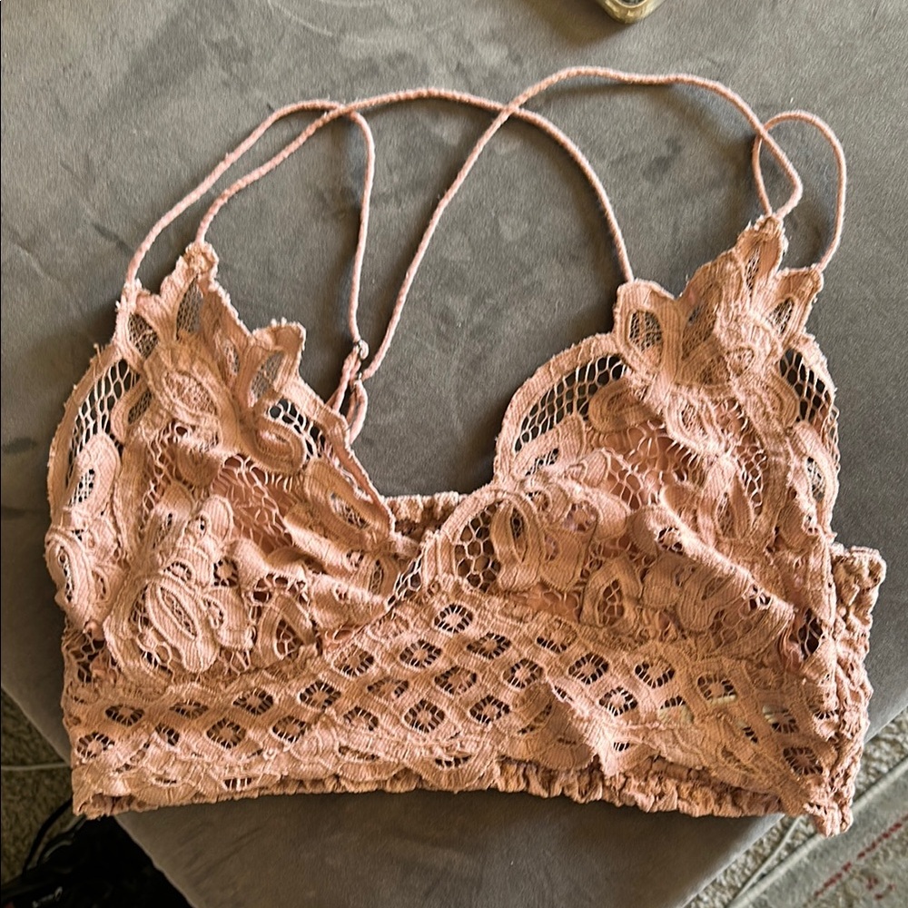 Lace Bralette in Blush Pink Free People